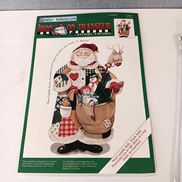 Daisy Kingdom Iron On Transfer Santa Christmas Quilt Patchwork VTG 90s Craft New - Picture 2 of 2